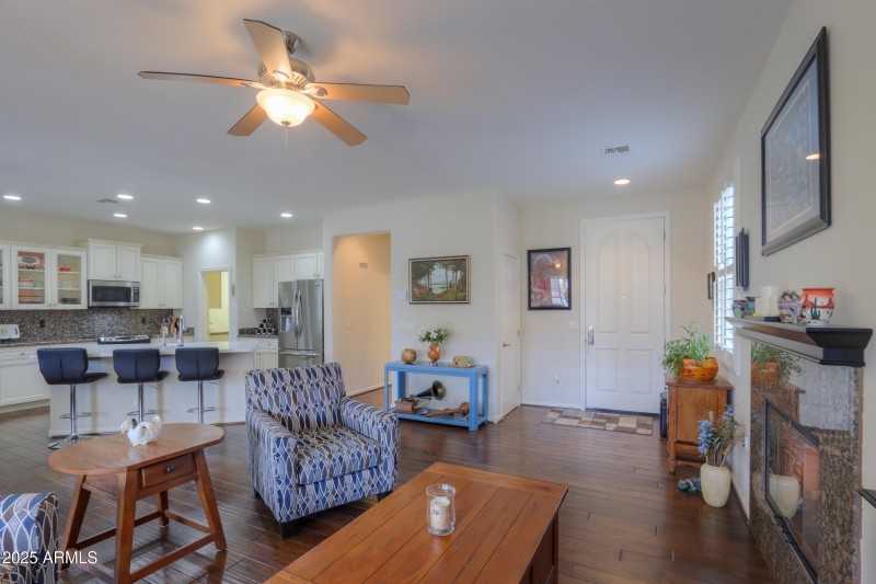 Great room to kitchen