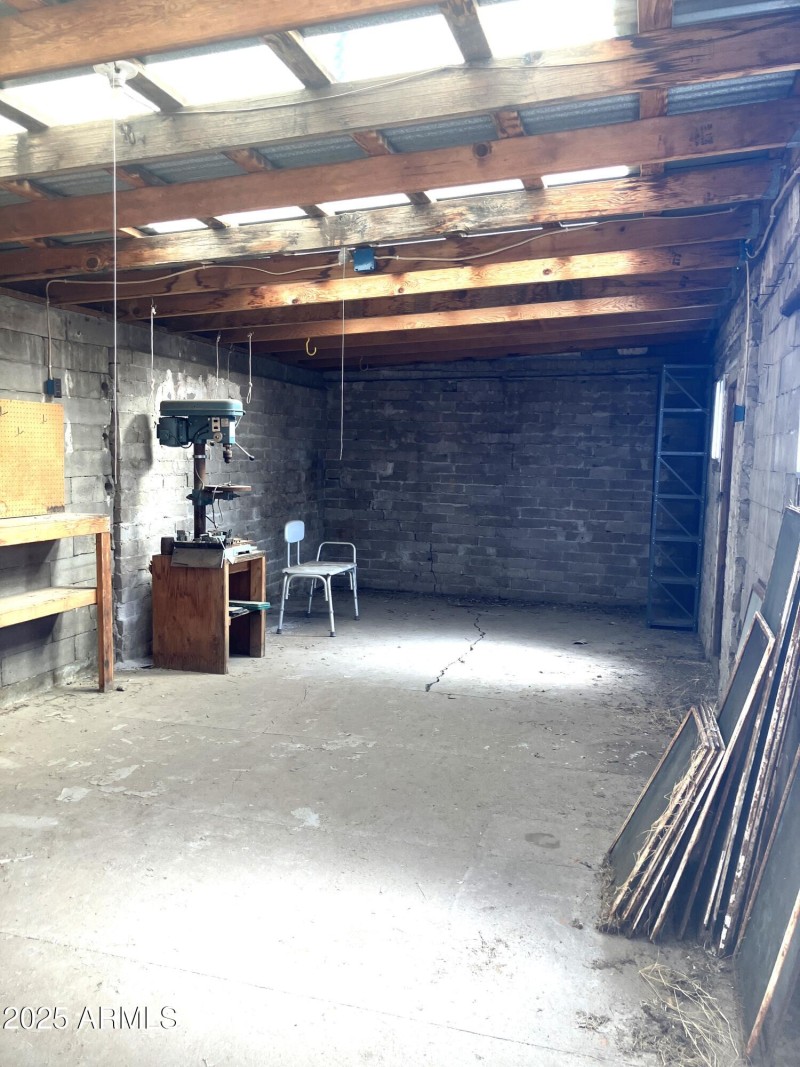 Inside the 408sf Tandem, Detached Garage