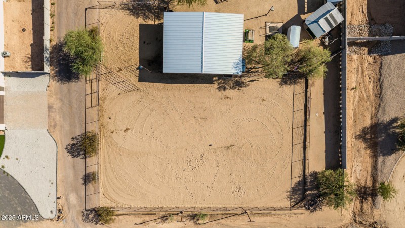 overhead of barn and arena