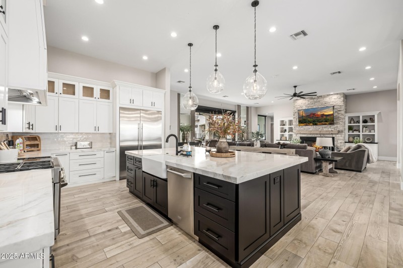 Chef's Kitchen & Open Living Area