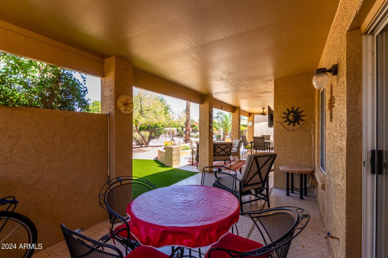 Private patio off primary suite