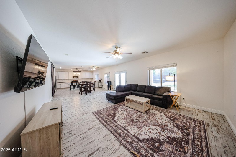 Open-concept living & kitchen