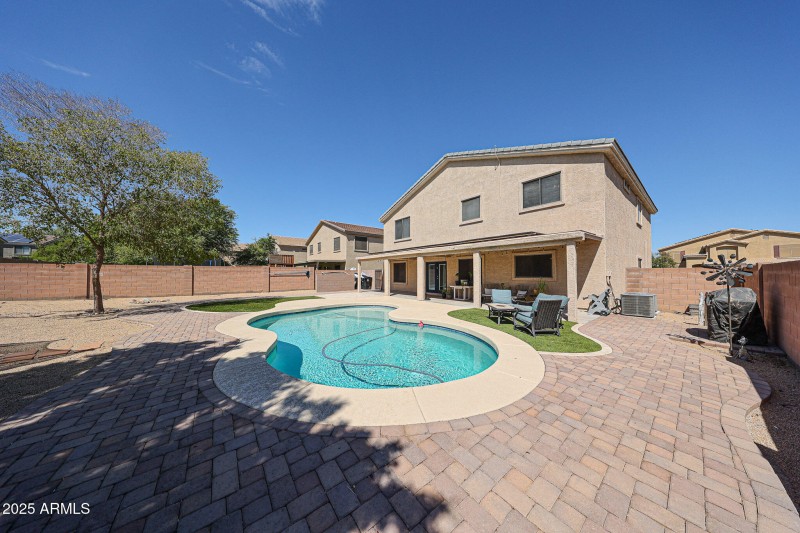 Pool with paver decking