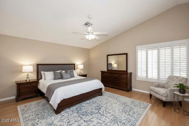 Digitally Staged Primary Bedroom