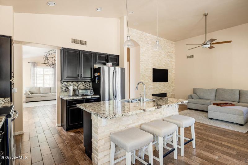Kitchen open to Family Room