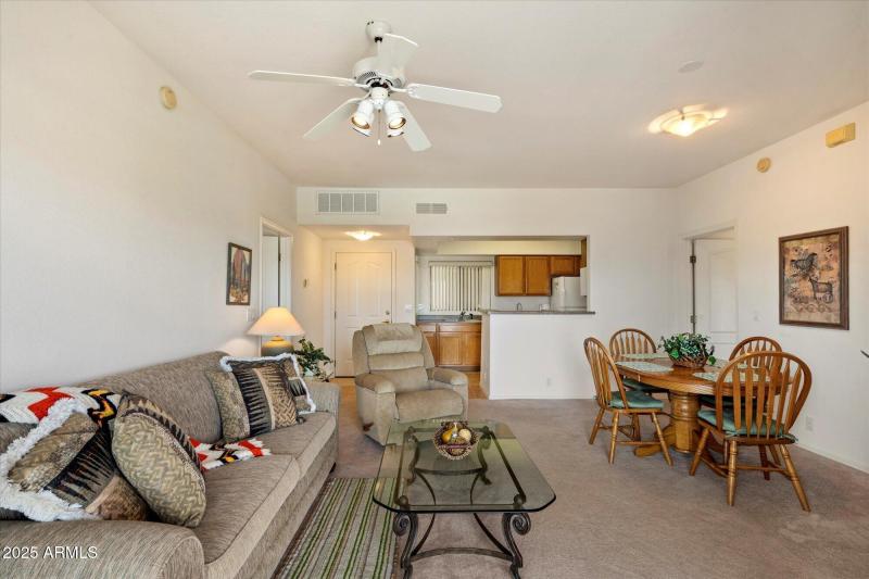 Open Living, Dining and Kitchen