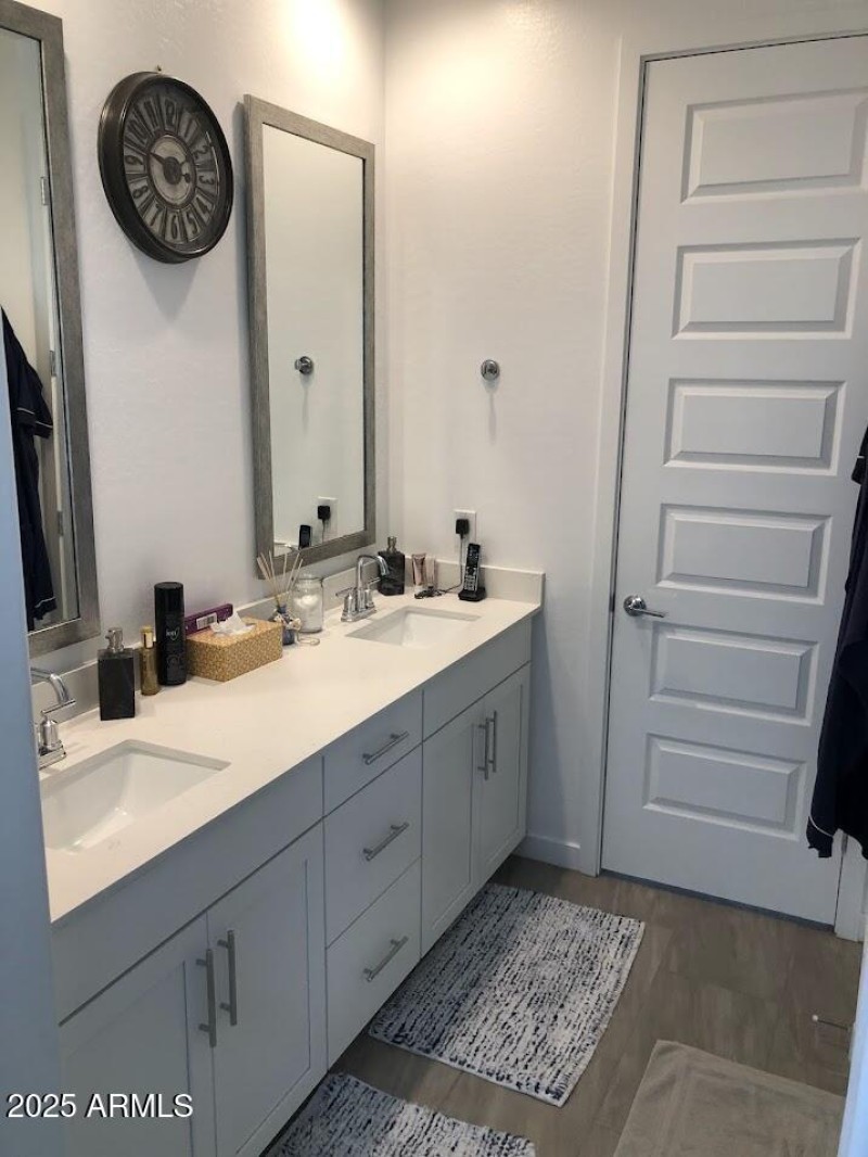 master bath with beautiful double sinks