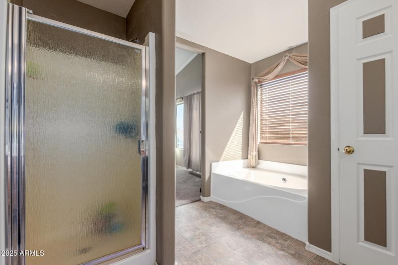 Soaking tub and walk in shower