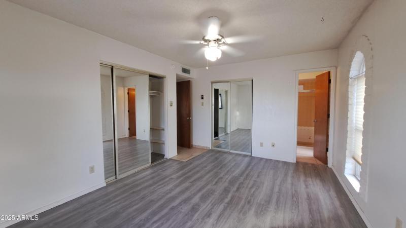 second bedroom with 2 large closets and