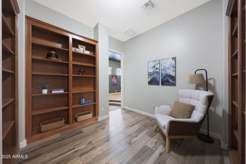 Library off of theater room