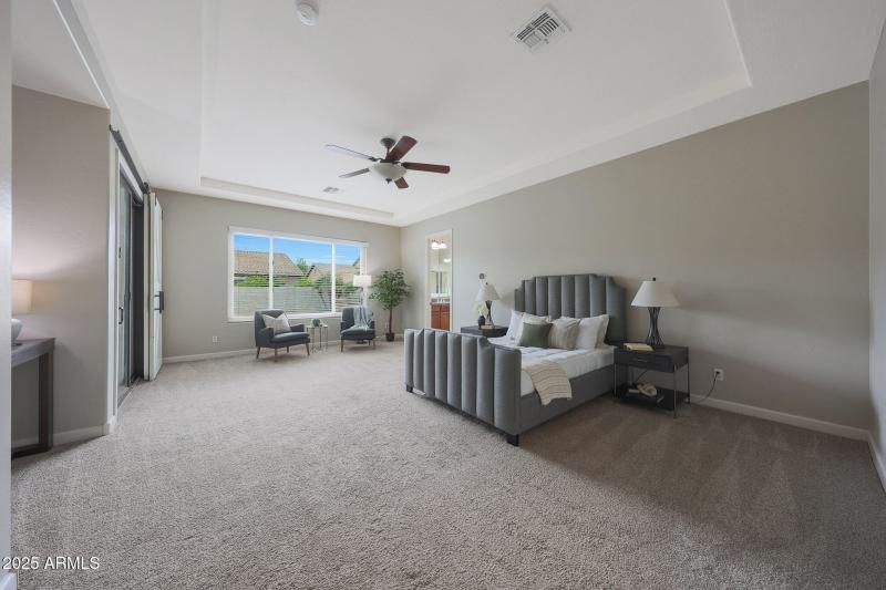 Views to backyard from owners suite