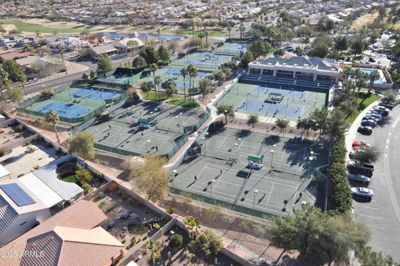 Oakwood Tennis Courts Arial