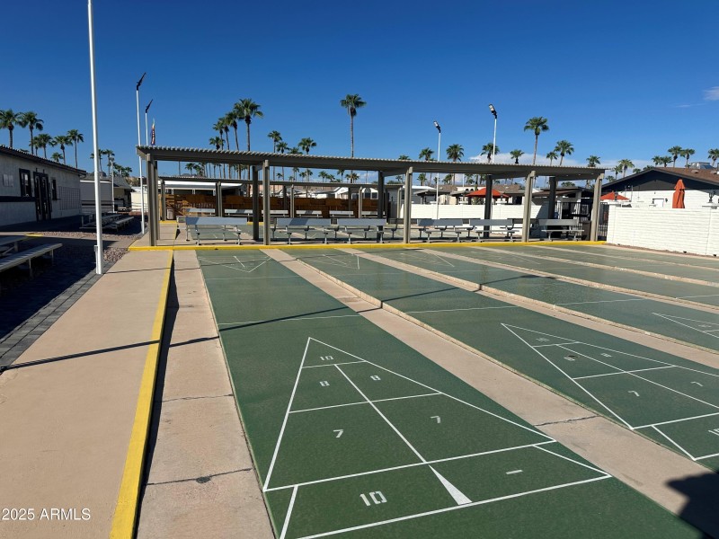Community shuffleboard area