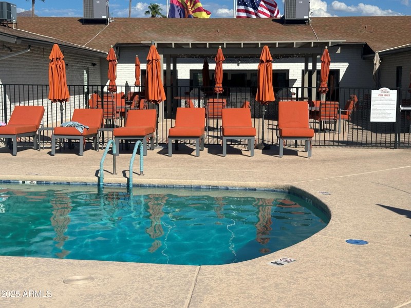 Community swimming pool and BBQ area