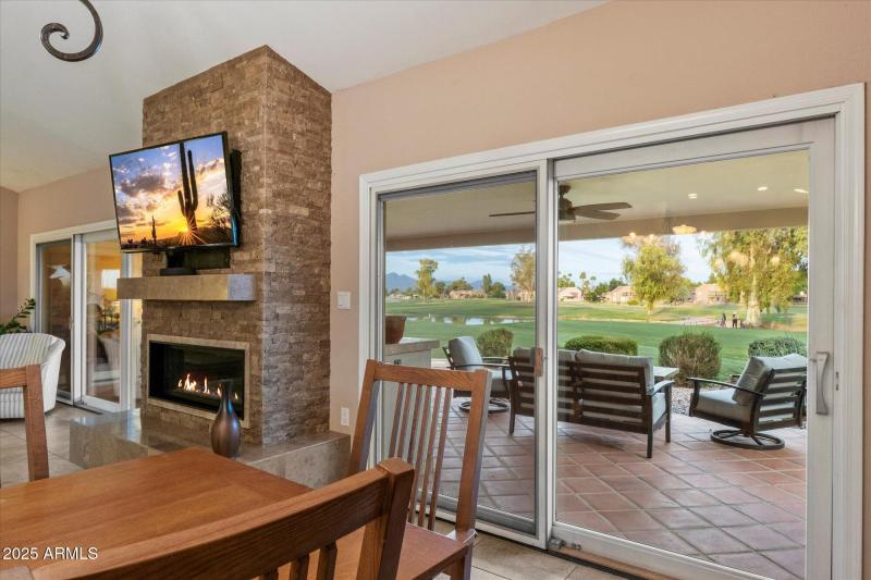 Stunning stone fireplace