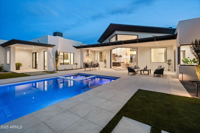 Pool & patio at night