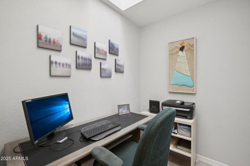 Office area off garage and kitchen