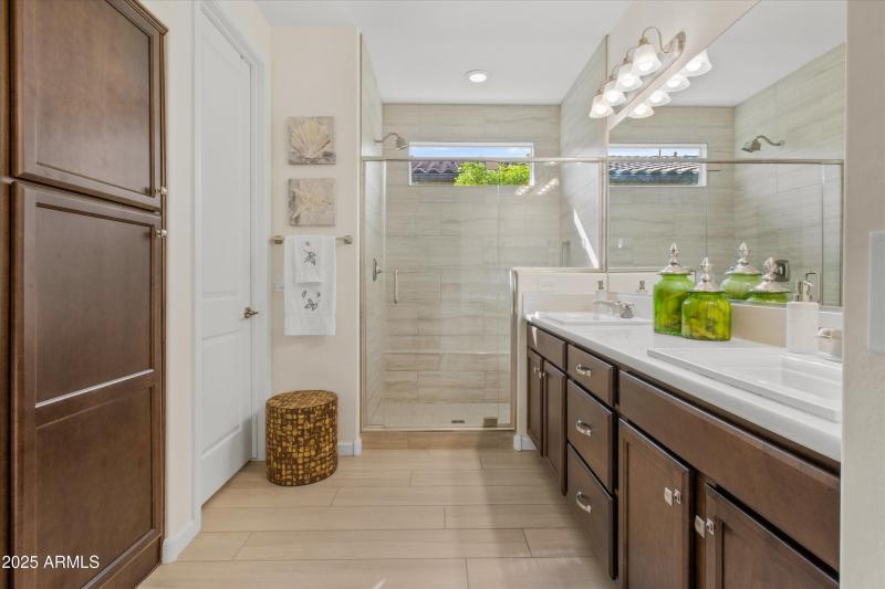 Shower with Floor to Ceiling Tile