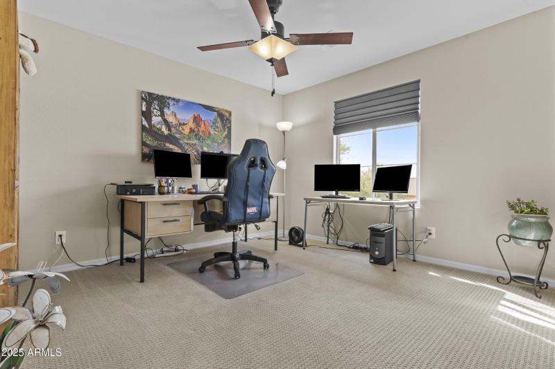 Bedroom/office with walk-in closet