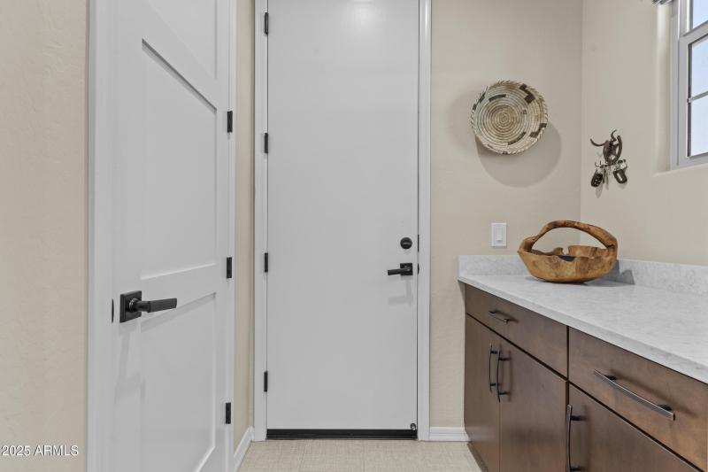 Entry to RV garage w/drop station