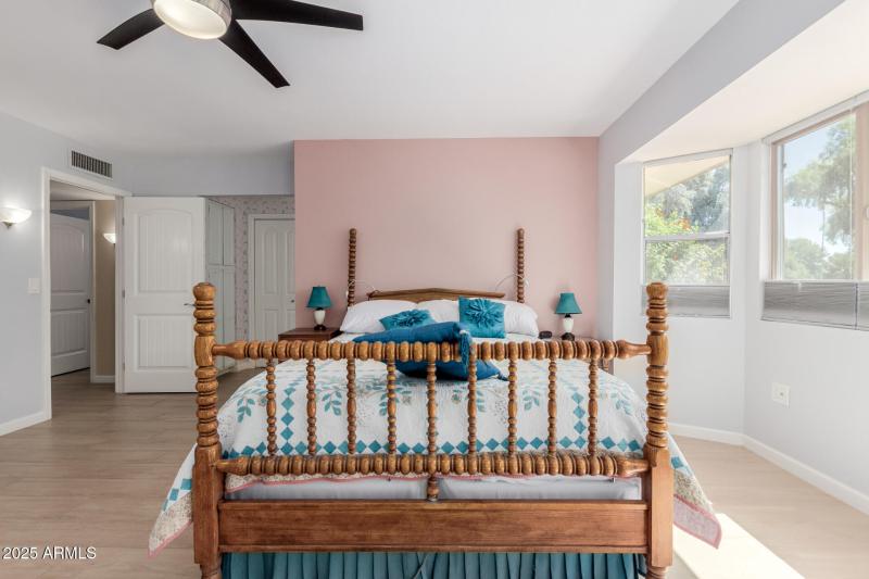 Primary bedroom with bay window