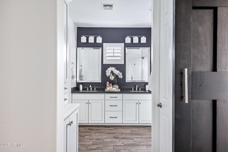 Barn Door Entry into Primary Bath