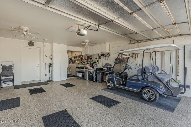 Double Garage with epoxy coated floor