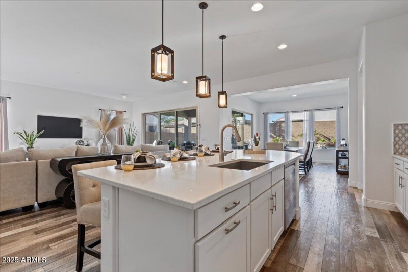 Kitchen overlooks Great Room