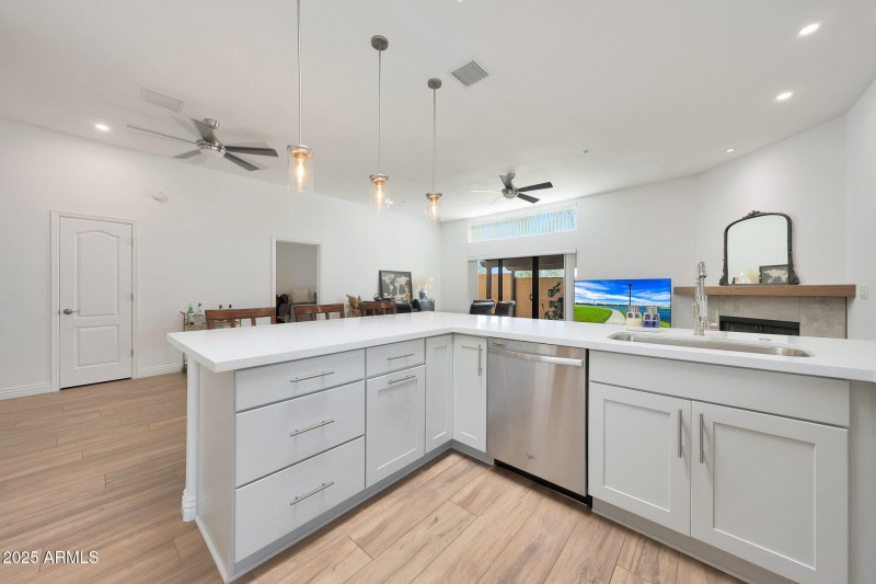 Kitchen to Great Room & Dining Areas