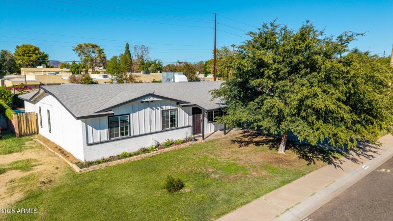 Aerial view of front of house
