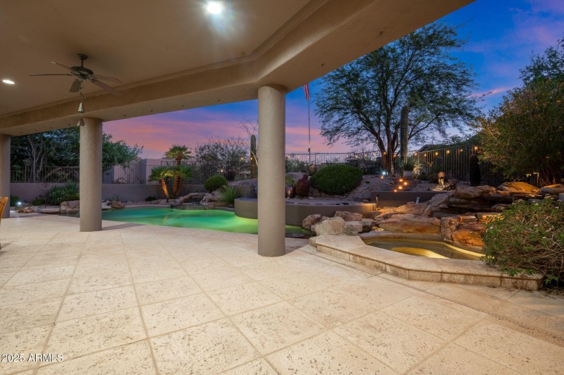 BACKYARD, PATIO & POOL VIEW (SUNSET)
