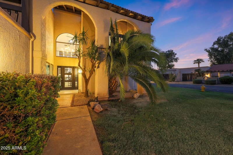 Modern Front Door with Modern Lighting
