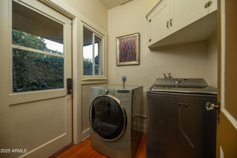 Laundry room and backyard exit
