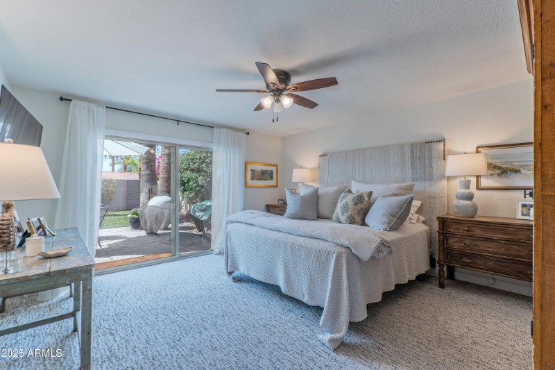 Master bedroom with patio access