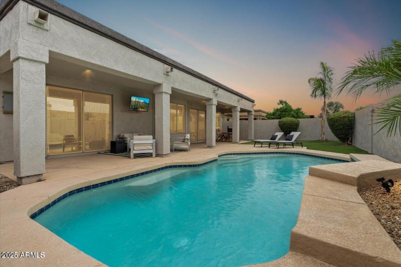 Sparkling Pool at Sunset