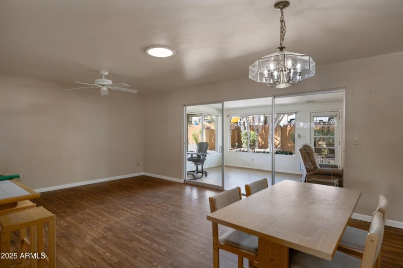 Great room to Arizona room.