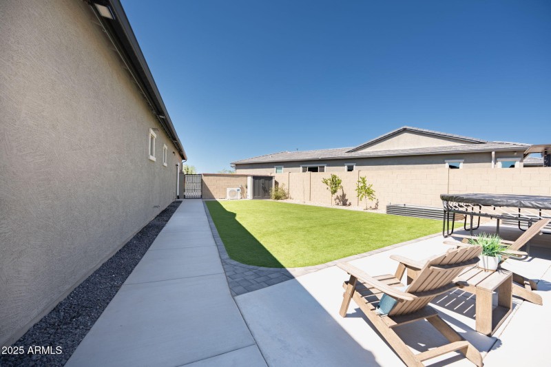 large grassy side yard