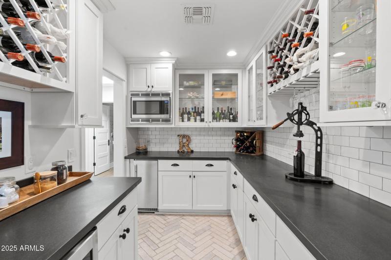 Butler's Pantry w Built in Wine