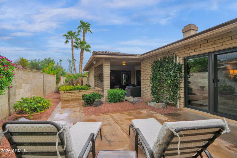 Lush yard wraps entire back and side