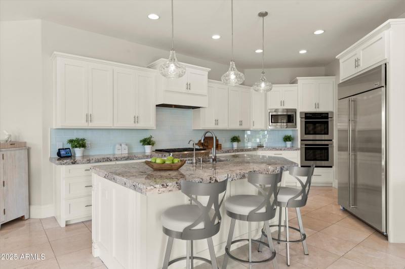 Large kitchen with seating at island