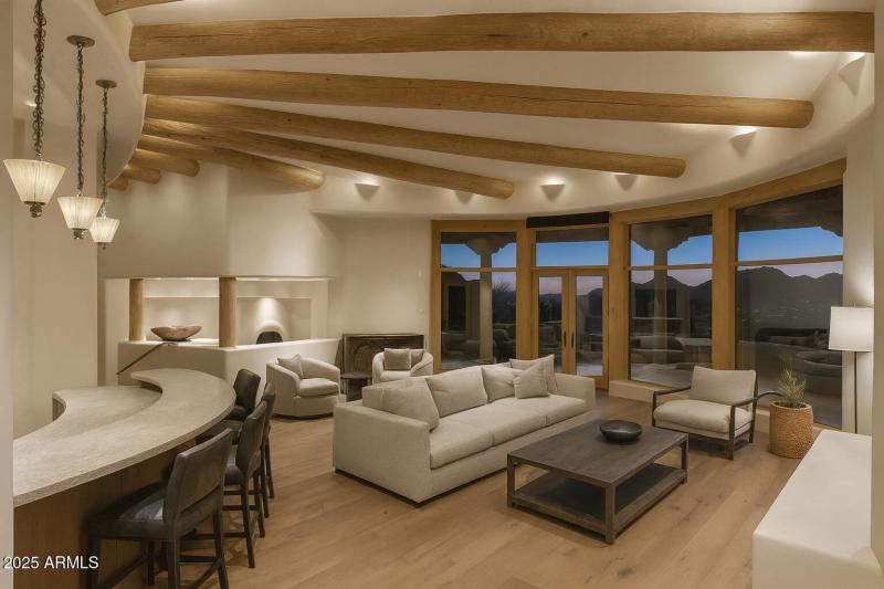 VIrutally Staged Great Room Matching the