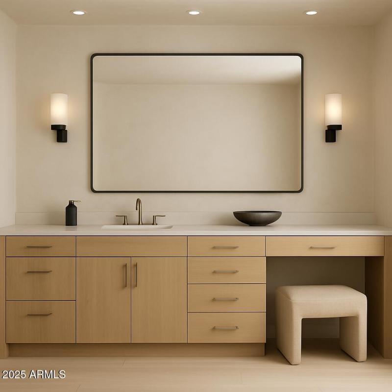 Virtually Staged Primary Bathroom Vanity