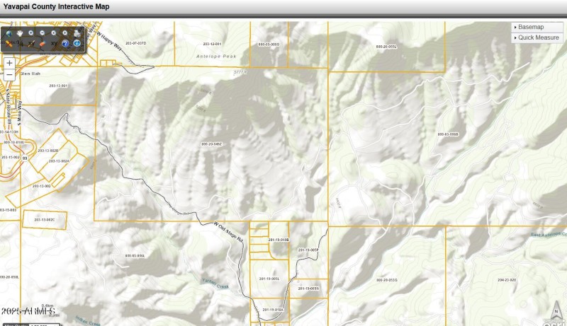 Topo Yarnell Parcels Map