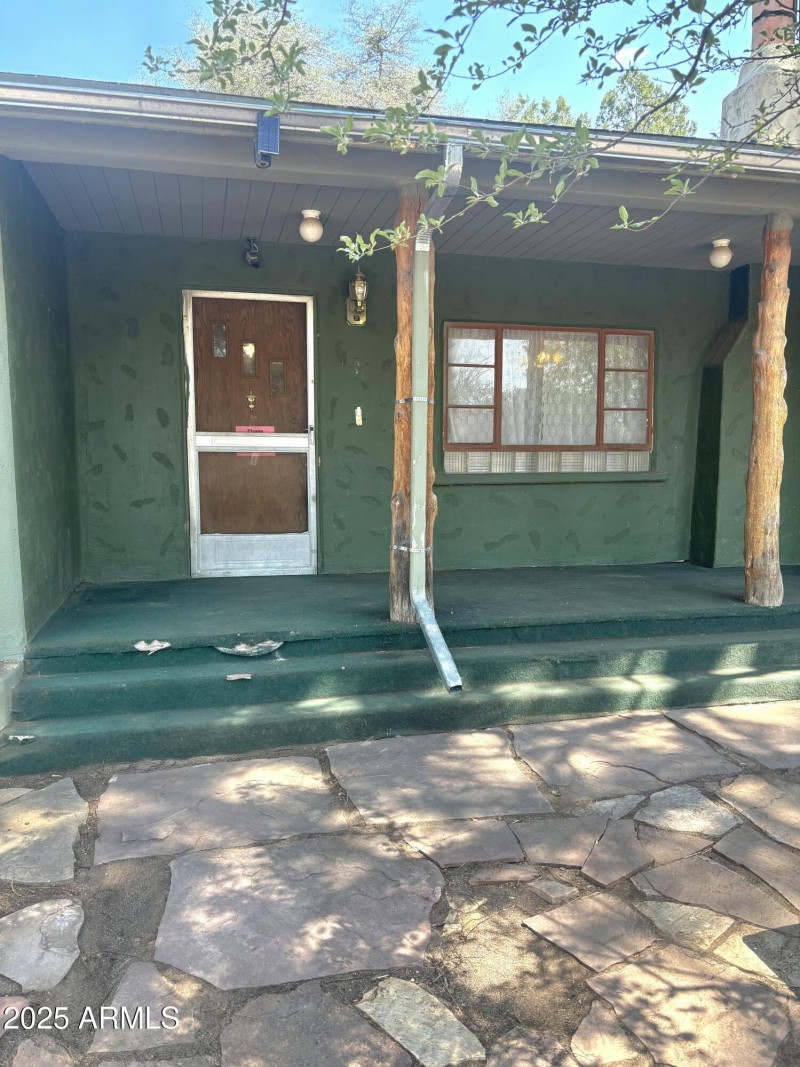 Front Covered Porch & Chimney
