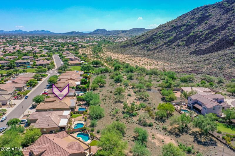 Aerial of backyard / wash