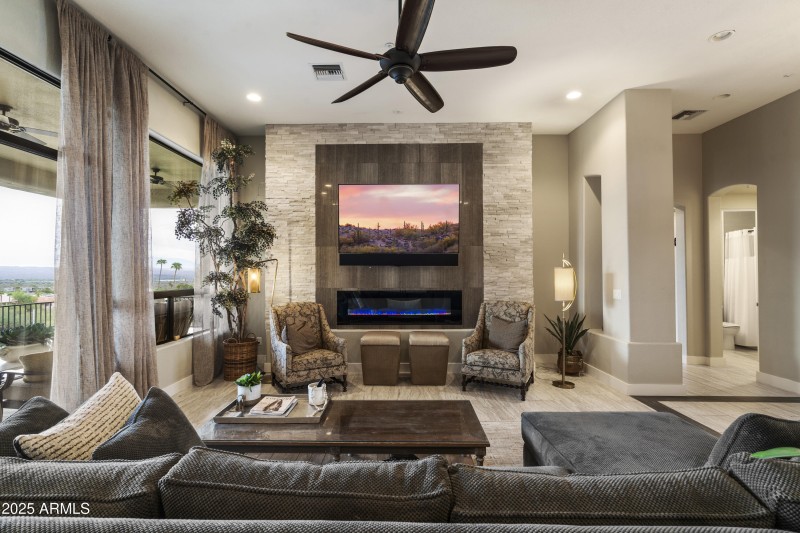 Media Wall and Electric Fireplace