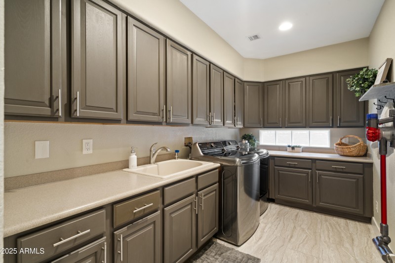 Large laundry with natural light
