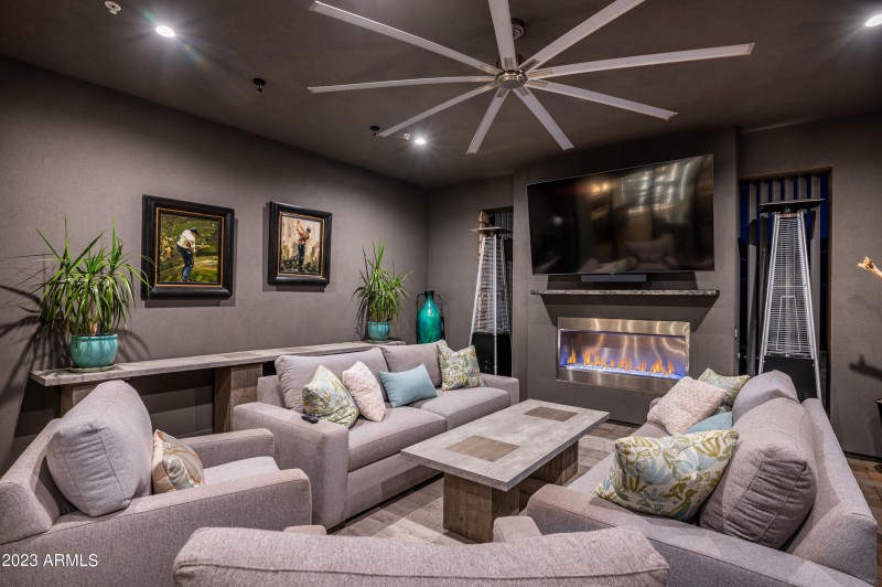 Covered patio seating