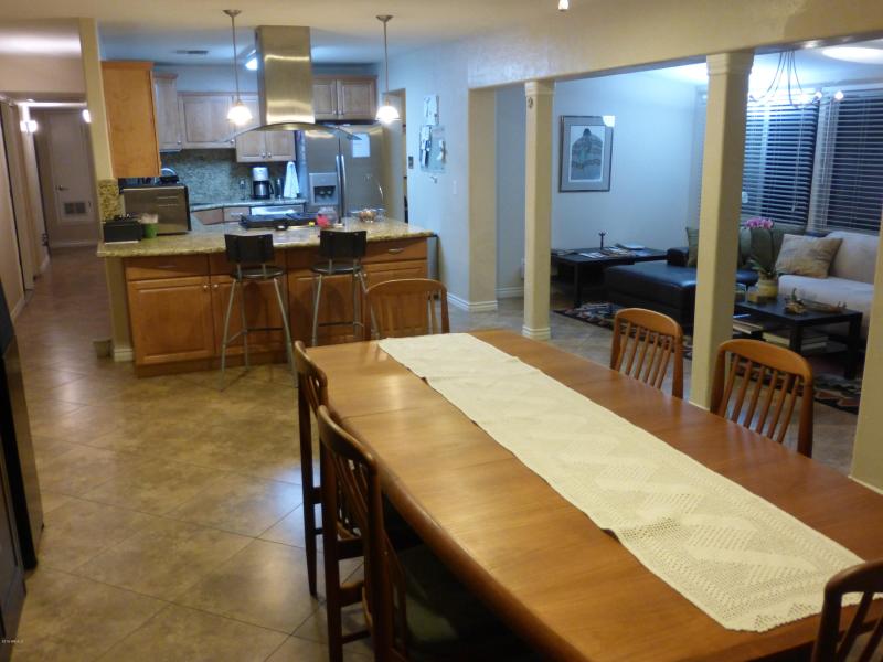 Greatroom and dining room (we use as fam