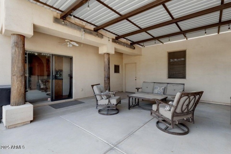 One of many seating areas